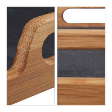 Relaxdays Serving Tray with Slate Plate