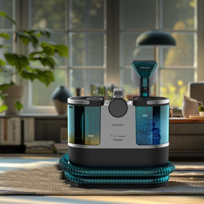 Пароочисник та пилосос Cecotec Conga 7000 Carpet&Spot Clean Steam XXL Essential 1700 Вт 3-в-1, резервуари 1600/950 мл, радіус дії 9м