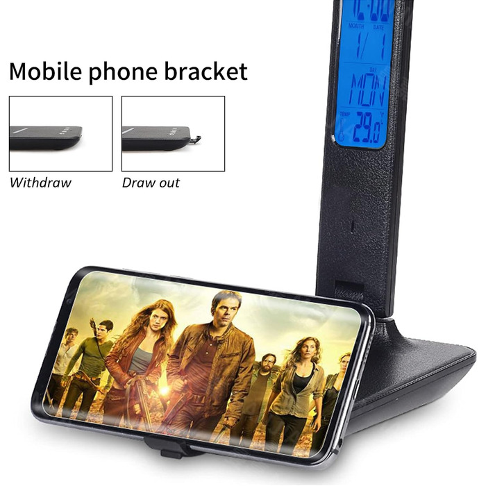 LED настільна лампа CSYY з бездротовим зарядним пристроєм 10W, 3 кольори, 5 рівнів яскравості, пам'ять, сенсорне керування, захист очей для офісу та читання