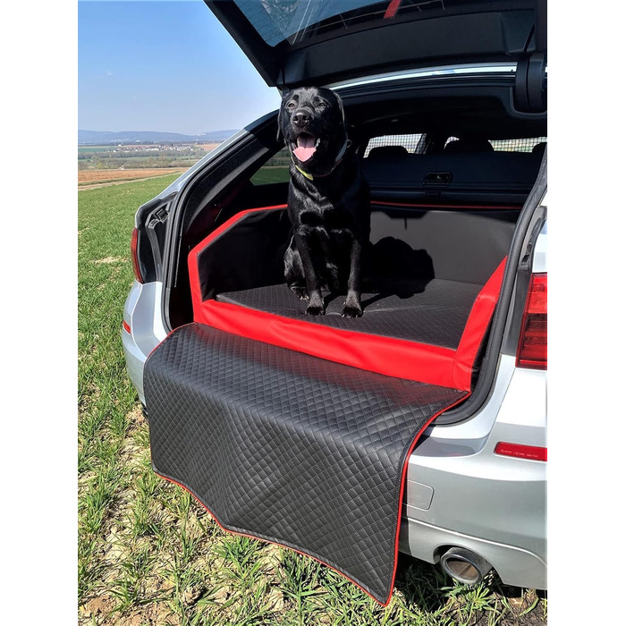 Преміум ліжко для собак Mayaadi-Home - 100 x 70 x 38 см | З захисною накидкою, з штучної шкіри | Автомобільне ліжко для собак, ліжко в багажник | Чорно-біле Travel Duo, розмір M