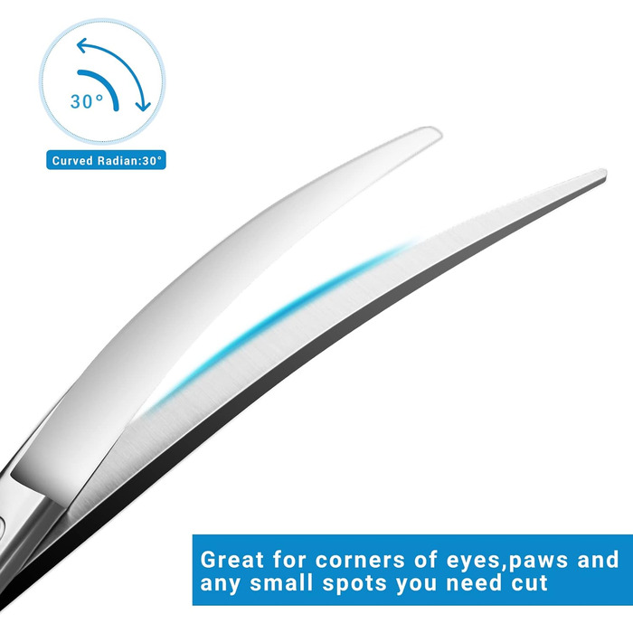 Hashimoto Dog Grooming Shears - 6.5 Inch Curved Pet Grooming Scissors for Face & Paws