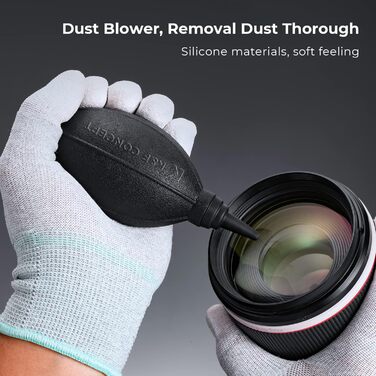 Набір для чищення об'єктивів K&F Concept: 9-в-1 для DSLR, камер, об'єктивів, фільтрів, телефонів