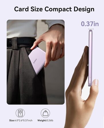 Power Bank Orico Kada Magsafe 5000mAh з MagSafe, USB-C, 20W PD, для iPhone 16/15/14/13/12, фіолетовий