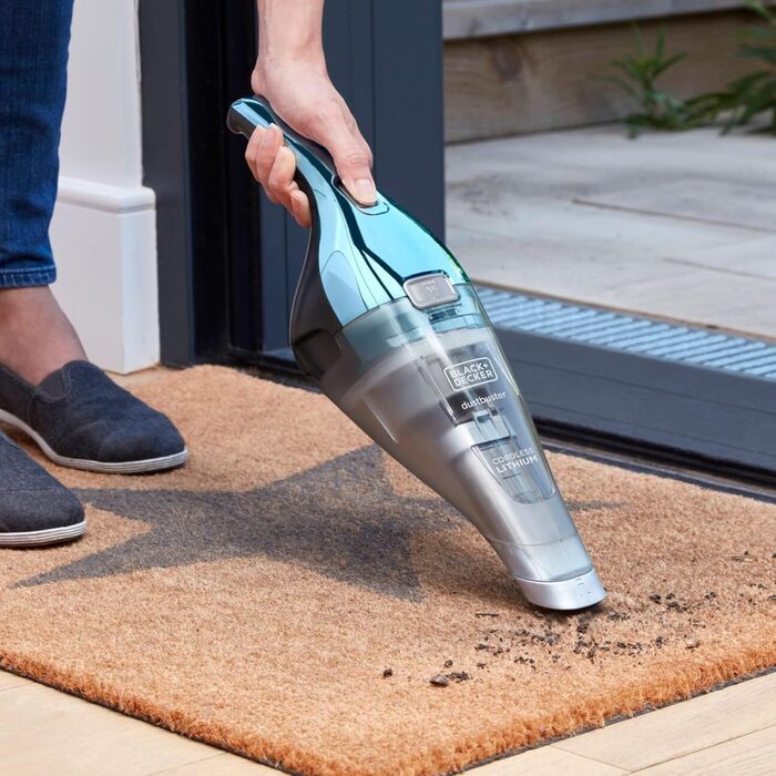 Акумуляторний пилосос ручний BLACK+DECKER Dustbuster NVC220WBC Chrome Et Bleu 7.2V (1.5Ah), безмішковий, з насадкою для щілин та зарядним пристроєм
