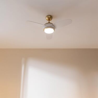 Стельовий вентилятор Cecotec EnergySilence Aero 4265 GoldBlack з LED підсвіткою 18W, діаметр 107 см, пульт, таймер, 3 швидкості, 3 лопаті