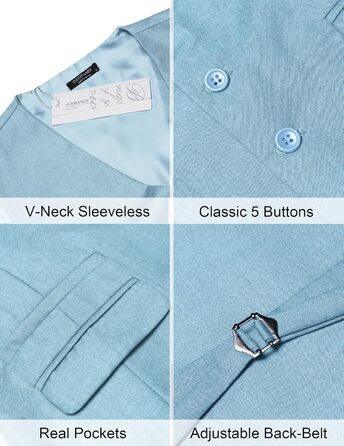 Костюм чоловічий Coofandy, приталений, для весілля (блакитний, XL)