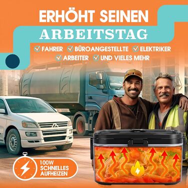 Електрична ланчбокс TRAVELISIMO XXL 1.8L: 3-в-1 для авто, роботи, дому (12V/24V/220V)