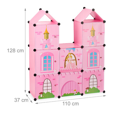 Relaxdays Castle-Themed Shelving Unit for Children's Room
