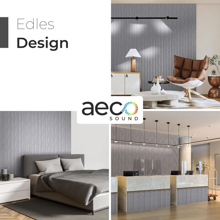 Акустичні панелі з натурального дерева горіх та чорного фетру, 120x60 см, набір 2 шт. — 3D стінові панелі для шумоізоляції та оздоблення інтер'єру