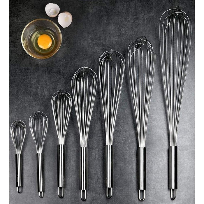 Whisk, Bold, Thick, Stainless Steel, Non-Stick, Used for Whisking Eggs and Cream, Home and Commercial Use (Size: 33×6cm)