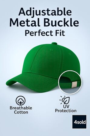 Кепка бейсболка 4sold, бавовна, унісекс, регульована, легка, дихаюча, для спорту, відпочинку, на відкритому повітрі, Sea Green
