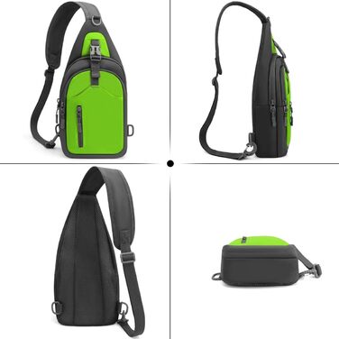 Чоловіча нагрудна сумка-рюкзак на плече, Crossbody Bag для активного відпочинку, спорту та прогулянок з собакою (Зелена)