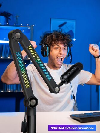 Кріплення для мікрофону HyperX QuadCast та інші - універсальний штатив YOUSHARES (RGB, 3/8', 5/8')