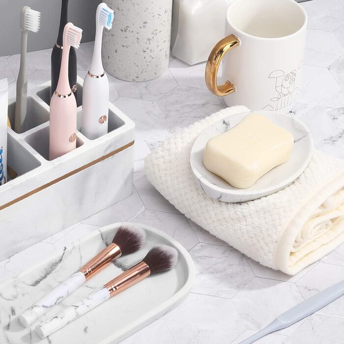 Підставка для мила Shinowa: неслизька коробочка для мила з харчового гіпсу, білий камінь. Організатор для ванної кімнати, туалету, кухні.