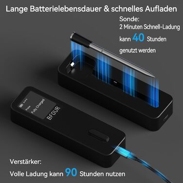 Термометр для м'яса BFOUR BF-30 PRO: бездротовий Bluetooth термометр-щуп з LCD-дисплеєм, IP67, для приготування BBQ, гриля, духовки, кухні (чорний)