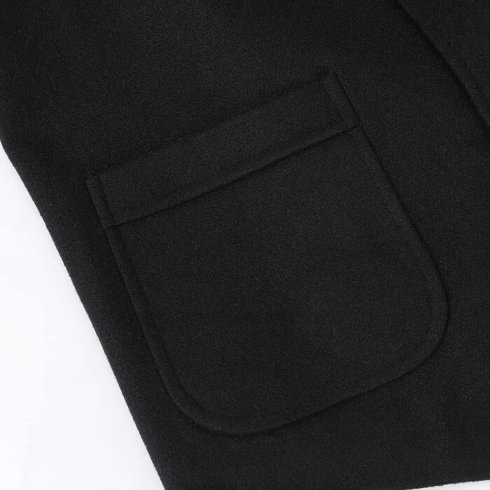 Жилет чоловічий Allthemen Revers Tweed Вовна, для костюма, формальний, Regular Fit, Retro, Business, весілля (XL, Чорний)