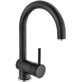 Змішувач кухонний EISL FUTURA NI182GANI з високим виливом, одноlever, хром/чорний матовий