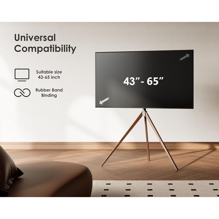 Підставка для телевізора FITUEYES 43-65 дюймів, настільна, регульована висота, чорна