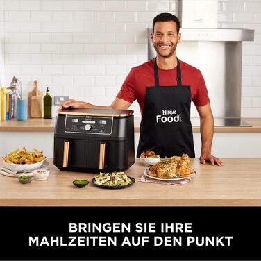 Ninja Foodi MAX Dual Zone Air Fryer - 9.5L, 6-in-1, Copper/Black - AF400EUCP