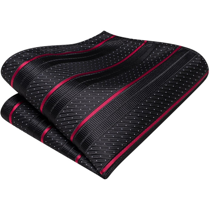 Чоловіча краватка Dubulle з квітковим візерунком Paisley, шовкова краватка, смугаста, комплект краватки та нагрудного хустинки для весілля, ділового стилю (чорно-червона смугаста)