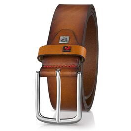 Чоловічий шкіряний ремінь Pierre Cardin, 40 мм, колір коньяк, 105 см