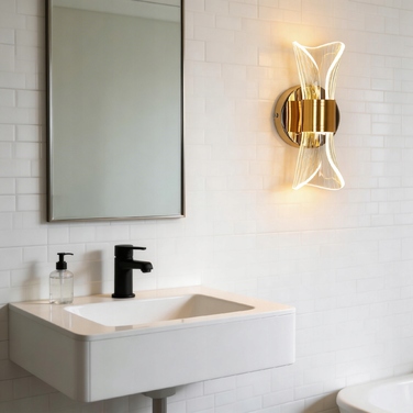 Золотий настінний LED-світильник (бра) з функцією диммування