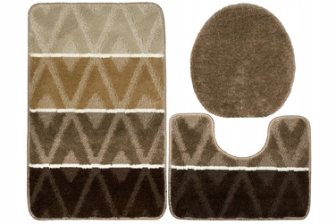Набір антиковзаних килимків у ванну PALMA (3 шт.) з ромбами, бежево-коричневий