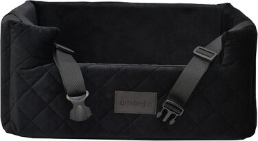 Автокрісло для собак та котів | Чорний велюр, розмір L (57x50 см) | Зручне автоліжко для тварин