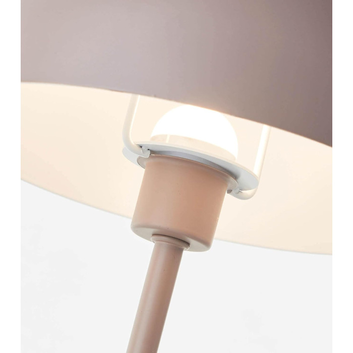 LED настільна лампа Mokebo® 'Leuchtturm' – бездротова, акумуляторна, диммер, USB-C, ретро, металева, тепле світло (Taupe)