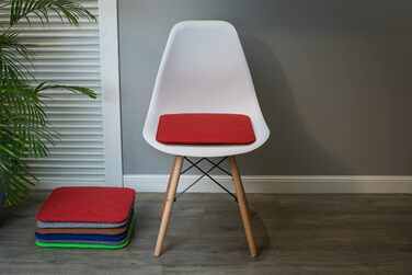 Набір з 4 фетрових подушок Sunnypillow 35x35 см, червоний – квадратні сидіння для стільців і лавок, для дому та вулиці