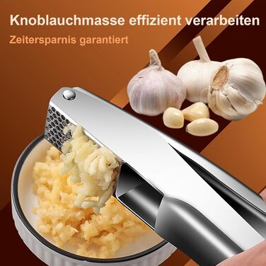 Преміум-притискач для часнику з нержавіючої сталі, Lekdicht - герметичний, легкий у догляді, стійкий до іржі, придатний для миття в посудомийній машині