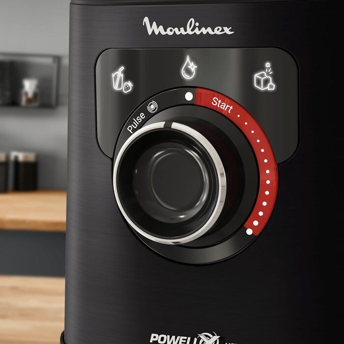 Moulinex Perfect Mix+ LM88A8 Stand Mixer, 1200 W, fast results, 1.5 l capacity, 3 programs: smoothie mixer, ice crusher, autoclean, Tritan pitcher, including paddle, black