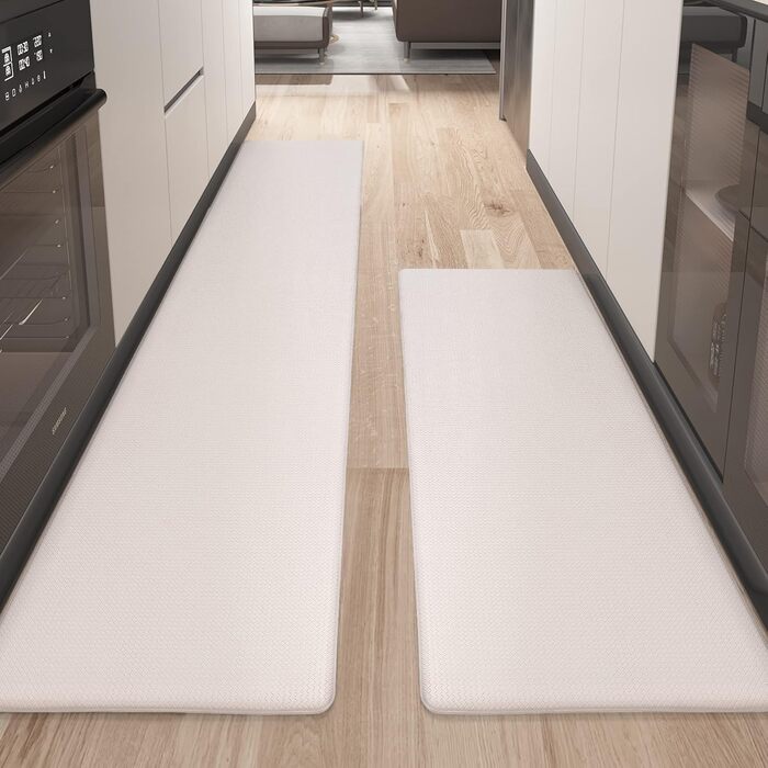 Color G Kitchen Runners 2 Pack, Washable Non-Slip Kitchen Rug, Oil-Proof and Waterproof Carpet for Kitchen, Rubber Backed Kitchen Mat for Dining Room, Kitchen, Runner Hallway (44x75CM + 44x150CM, Beige) Beige 44x75cm+44x150cm