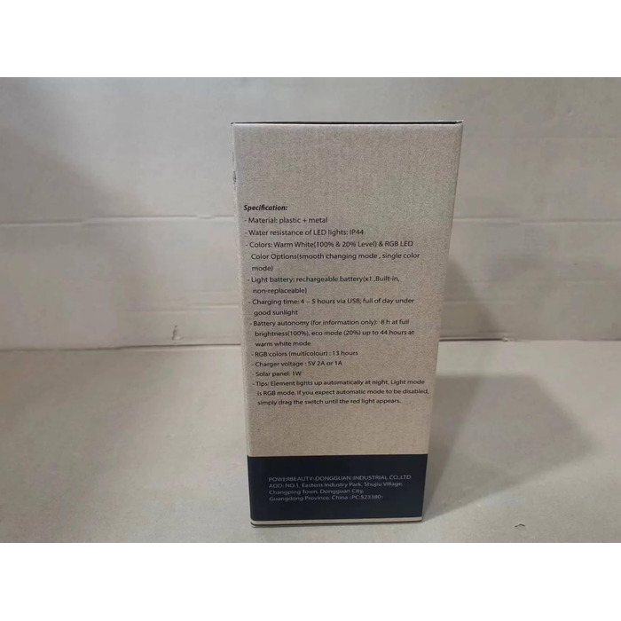 Світлодіодний солярний настільний світильник для вулиці 2-в-1, чорний - бездротовий, з сонячною зарядкою, 8 кольорів, для саду, кемпінгу та столу