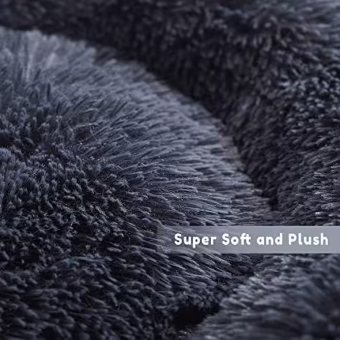 Western Home Dog Bed Run, Cat Bed Fluffy, Dog Cushion Small Dogs, Dog Bed Washable, Dog Basket, Cat Basket for Sleeping 60 cm, (L 76 x W 76 x H 20 cm, Dark Grey)