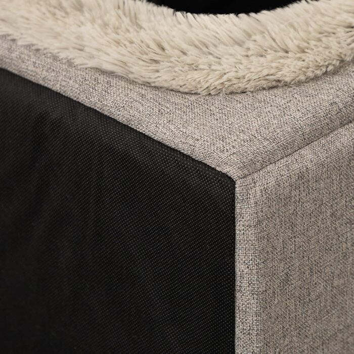 Будиночок для тварин: собачий/кітчий домік, м'яка печеринка, 55x60x60 см, капучино