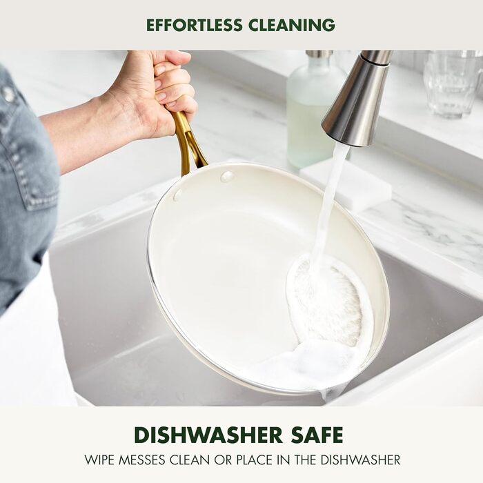 Набір посуду GreenPan Swift, 12 предметів, кремовий колір, керамічне антипригарне покриття, без PFAS та PFOA, нержавіюча сталь, для плити та духовки