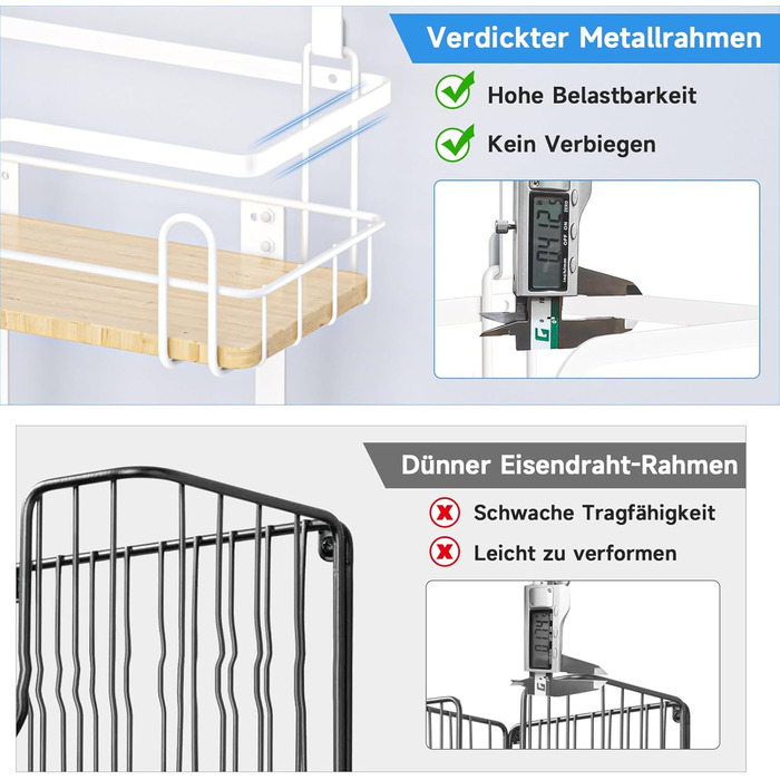 Настінна кріплення для прасувальної дошки з кошиком для зберігання та гачками (білий)
