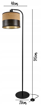 Сучасна торшерна лампа Glimex E27 60 Вт (бежевий, коричневий, чорний, жовтий)