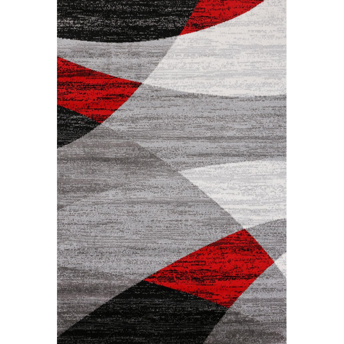 Килимок VIMODA з геометричним малюнком, зелено-сіро-біло-чорний, короткий ворс, для вітальні, 60x110 см