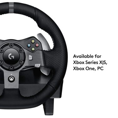 Руль Logitech G920 Driving Force для Xbox Series X|S, Xbox One, PC, Mac. Двомоторний Force Feedback, 900° кут повороту, регульовані педалі, UK-штекер.
