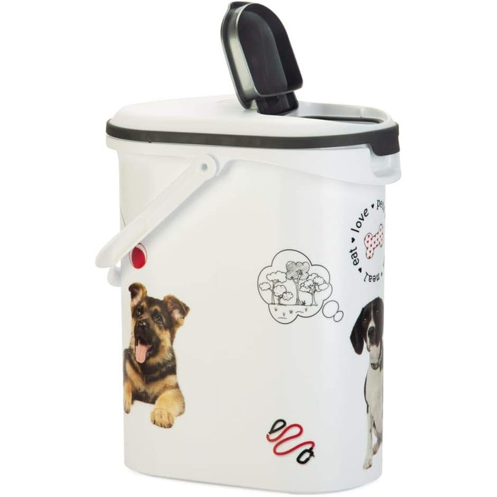 Контейнер для корму для собак Curver Love Pets 10 л – Герметичний, білий, для сухого корму (до 4 кг)