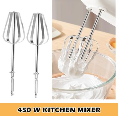 Електричний міксер 450W з 5 швидкостями: для тіста, яєць, випічки | Кухонний міксер з набором насадок