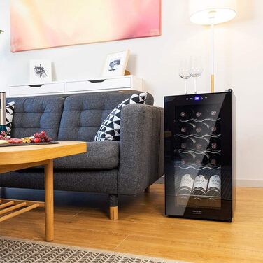 Cecotec GrandSommelier 15000 Black Wine Cooler with Compressor - 15 Bottle Capacity