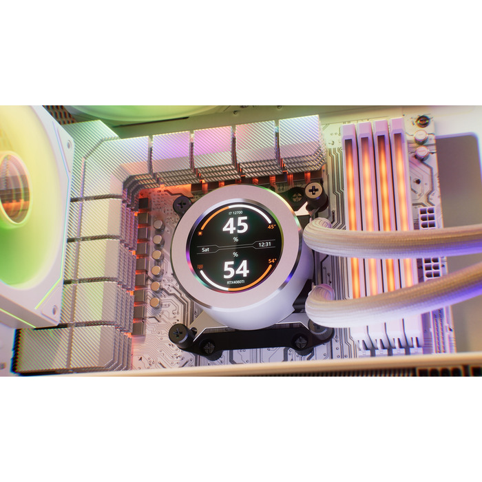 Рідинне охолодження AIO KRUX HydroGlance 360 ARGB LCD White, LCD-дисплей