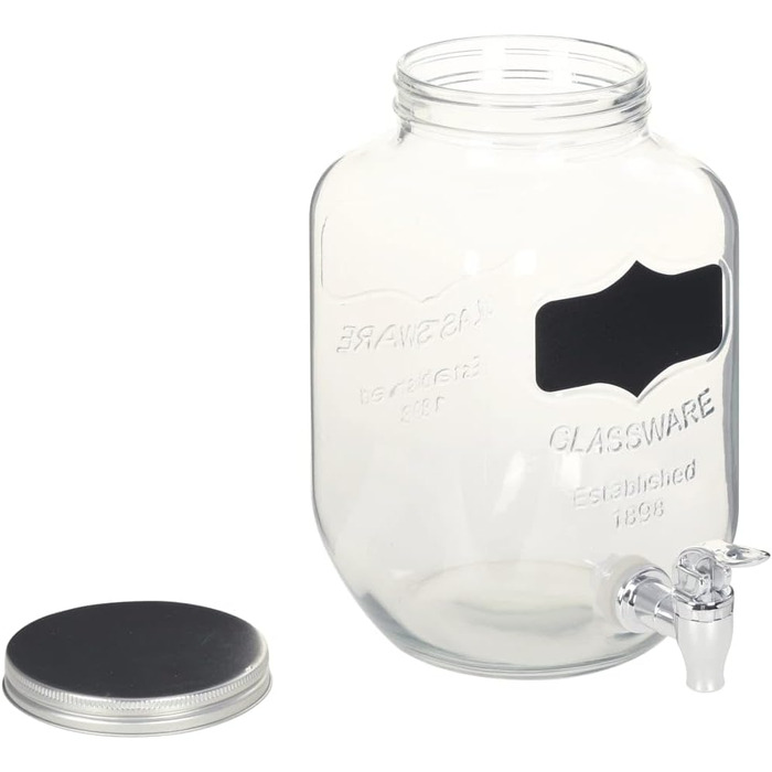 vidaXL 2X Drink Dispenser with Stand Tap Water Dispenser Dispenser Juice Dispenser Water Juice Cocktail Dispenser Mason Jar Glass Dispenser 2x4L Glass