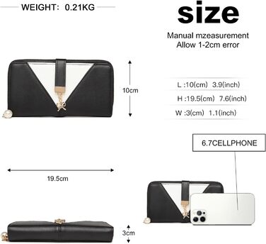 Сумка жіноча Lulu Daen середнього розміру зі штучної шкіри (PU) - чорна, комплект з гаманцем, для роботи, подорожей, бізнесу