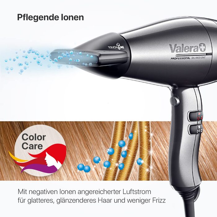 Професійний фен Valera Swiss Silent Jet 8600: 2000W, іонізація, 3 режими, чорний