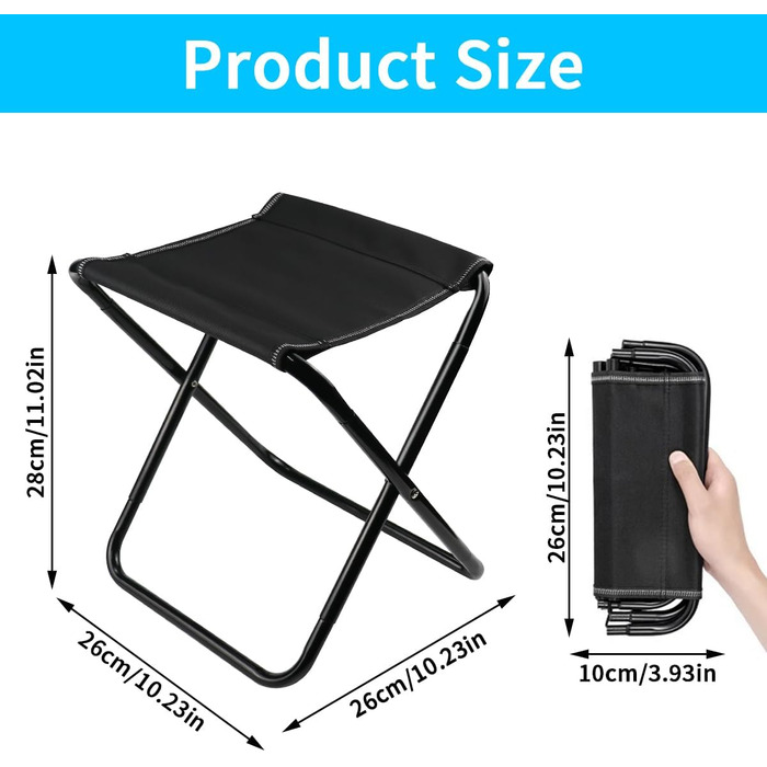 Розкладний туристичний стільчик для відпочинку на природі: кемпінг, риболовля, пікнік, пляж. З сумкою для зберігання