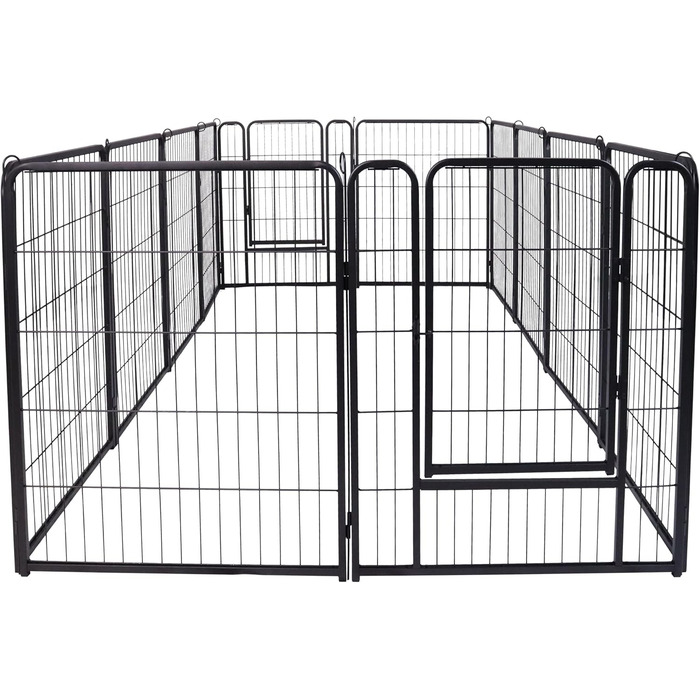 Вольєр для цуценят на 6 частин, 80 см, з 1 дверима та 5 фіксаторами, гнучкий та складаний, для квартири та саду